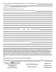 Consumer Complaint Form - Product Safety - Wisconsin, Page 2