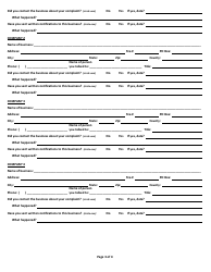 Form 601 Consumer Complaint - Id Theft &amp; Privacy Protection - Wisconsin, Page 3