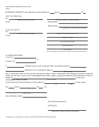 Form DOA-4188 Performance Bond (100%) - Wisconsin, Page 2