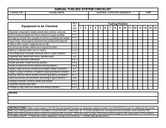 Document preview: Annual Fueling System Checklist - Wisconsin