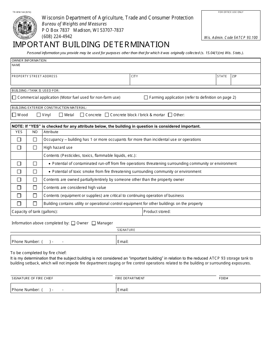 Form Tr Wm 144 Fill Out Sign Online And Download Printable Pdf Wisconsin Templateroller 7519