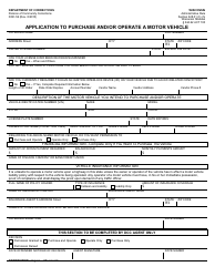 Document preview: Form DOC-56 Application to Purchase and/or Operate a Motor Vehicle - Wisconsin