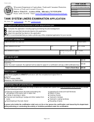 Form TR-WM-113 Tank System Liners Examination - Wisconsin