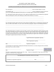 Form DFI/DOS/ASIM Securities Agent Simultaneous Registration Disclosure Application - Wisconsin, Page 2