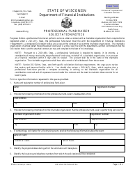 Form DFI/DCCS/1941 Rofessional Fund-Raiser Solicitation Notice - Wisconsin