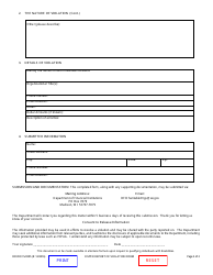 Form DFI/DCCS/2255 Report of Violation Form - Wisconsin, Page 2