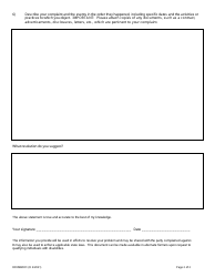 Form DFI/MB/001 Mortgage Banker/Broker Complaint - Wisconsin, Page 2