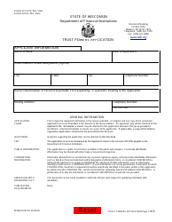 Document preview: Form DFI/BKG/745 Trust Powers Application - Wisconsin