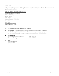 Form DFI/LFS/505 Community Currency Exchange Office Application - Wisconsin, Page 2