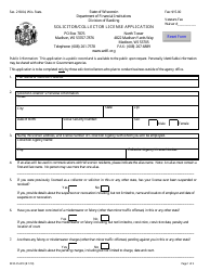 Form DFI/LFS/410 Solicitor/Collector License Application - Wisconsin