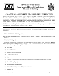 Form DFI/LFS/400 Collection Agency License Application - Wisconsin