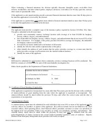 Form DFI/LFS/500 Community Currency Exchange License Application - Wisconsin, Page 3