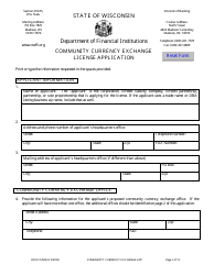 Form DFI/LFS/500 Community Currency Exchange License Application - Wisconsin, Page 5
