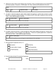 Form DFI/LFS/500 Community Currency Exchange License Application - Wisconsin, Page 7