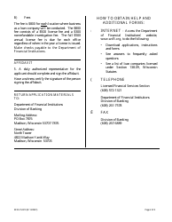 Form DFI/LFS/310 Loan Company Office Application - Wisconsin, Page 2