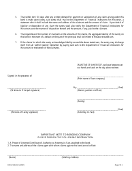Form DFI/LFS/340 Loan Company Bond - Wisconsin, Page 2