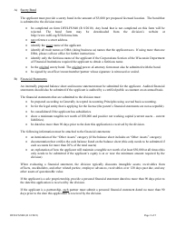 Form DFI/LFS/800 Payday Lender License Application - Wisconsin, Page 2