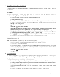 Form DFI/LFS/110I Sales Finance Company License Application - Wisconsin, Page 2