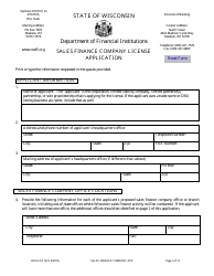 Form DFI/LFS/110I Sales Finance Company License Application - Wisconsin, Page 5