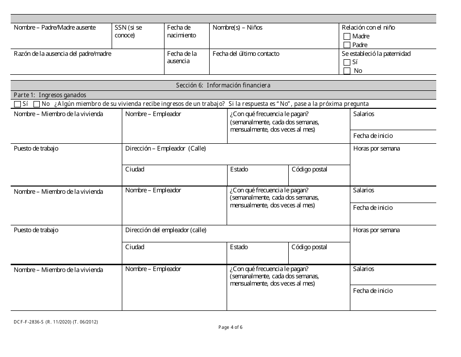 Formulario DCF-F-2836-S Entrevista De Cuidado Infantil De Wisconsin Shares - Wisconsin (Spanish), Page 4