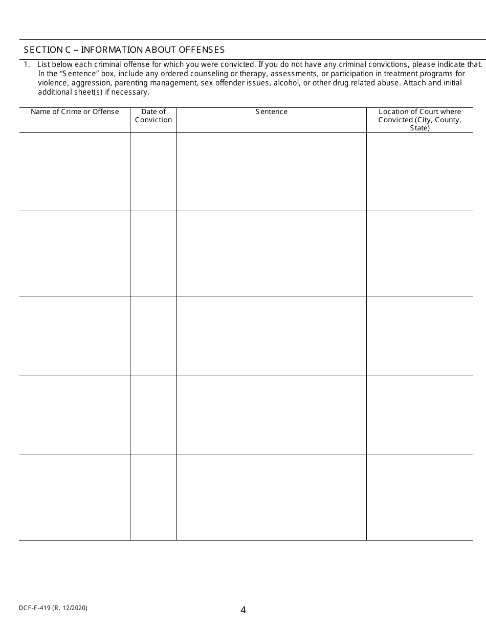 Form DCF-F-419 Rehabilitation Review Application - Wisconsin, Page 4