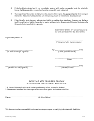 Form DFI/LFS/150 Sales Finance Company Bond - Wisconsin, Page 2