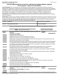 Formulario DCF-F-CFS2356-S Lista De Verificacion De La Politica: Centros De Cuidado Infantil Familiar - Wisconsin (Spanish)