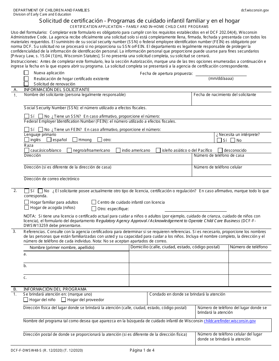 Dcf Forms.pdf Formulario DCF-F-DWSW48-S - Fill Out, Sign Online and Download ...