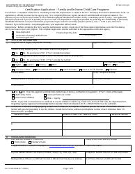 Form DCF-F-DWSW48 &quot;Certification Application - Family and in-Home Child Care Programs&quot; - Wisconsin