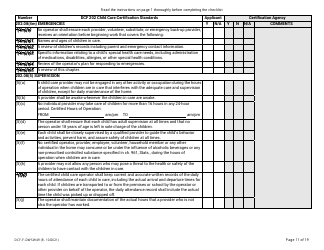Form DCF-F-DWSW49 Standards and Checklist - Family/In-home Child Care Certification - Wisconsin, Page 11