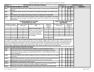 Form DCF-F-DWSW49 Standards and Checklist - Family/In-home Child Care Certification - Wisconsin, Page 12
