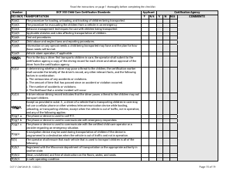 Form DCF-F-DWSW49 Standards and Checklist - Family/In-home Child Care Certification - Wisconsin, Page 15