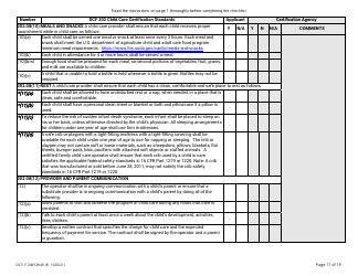 Form DCF-F-DWSW49 Standards and Checklist - Family/In-home Child Care Certification - Wisconsin, Page 17