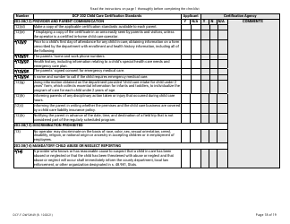 Form DCF-F-DWSW49 Standards and Checklist - Family/In-home Child Care Certification - Wisconsin, Page 18