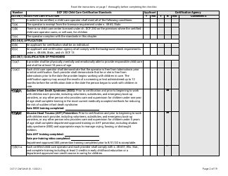 Form DCF-F-DWSW49 Standards and Checklist - Family/In-home Child Care Certification - Wisconsin, Page 2