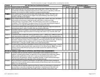 Form DCF-F-DWSW49 Standards and Checklist - Family/In-home Child Care Certification - Wisconsin, Page 3