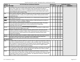 Form DCF-F-DWSW49 Standards and Checklist - Family/In-home Child Care Certification - Wisconsin, Page 8