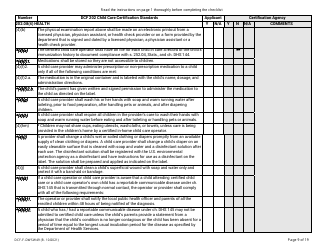 Form DCF-F-DWSW49 Standards and Checklist - Family/In-home Child Care Certification - Wisconsin, Page 9