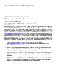 Form DFI/CORP/10 Articles of Dissolution - Business Corporation - Wisconsin, Page 2
