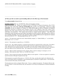 Form DFI/CORP/502 Articles of Organization - Limited Liability Company - Wisconsin, Page 2