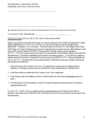 Form DFI/CORP/724 Withdrawal and Final Report Common Law Trust Application - Wisconsin, Page 2