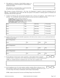 Form DFI/DCCS/294 Application for Registration as a Professional Fund-Raiser or Fund-Raising Counsel - Wisconsin, Page 3