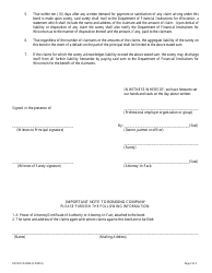 Form DFI/DCCS/2843 Professional Employer Organization or Professional Employer Group Surety Bond - Wisconsin, Page 2
