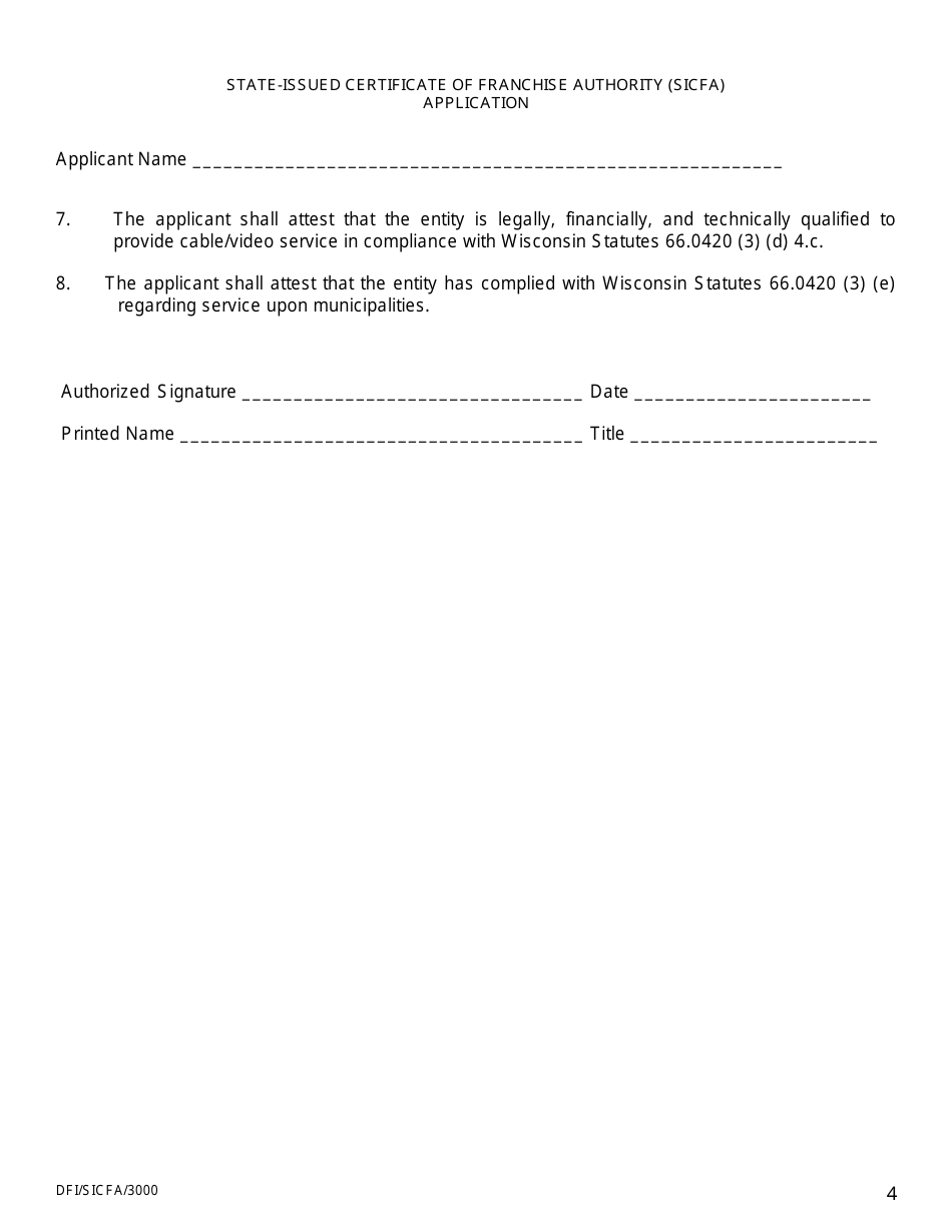 Form DFI/SICFA/3000 - Fill Out, Sign Online and Download Fillable PDF ...