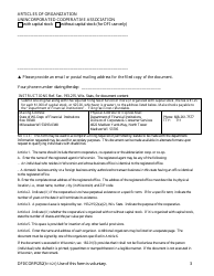 Form DFI/CORP/252 Articles of Organization - Unincorporated Cooperative Association - Wisconsin, Page 3