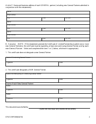 Form DFI/CORP/308 Restated Certificate of Limited Partnership - Wisconsin, Page 2
