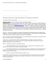 Form DFI/CORP/308 Restated Certificate of Limited Partnership - Wisconsin, Page 3