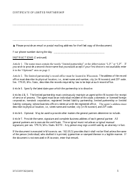 Form DFI/CORP/302 Certificate of Limited Partnership - Wisconsin, Page 3