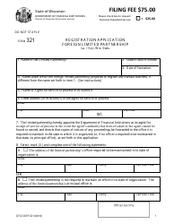 Form DFI/CORP/321 &quot;Registration Application - Foreign Limited Partnership&quot; - Wisconsin