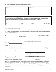 Form DFI/CORP/321 Registration Application - Foreign Limited Partnership - Wisconsin, Page 2